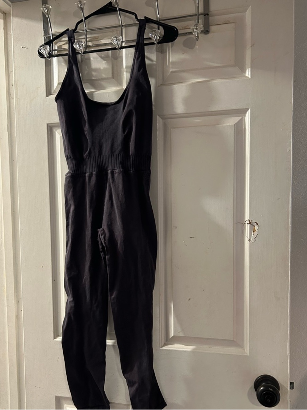 Free People Black Scoop-Neck Slim Jumpsuit